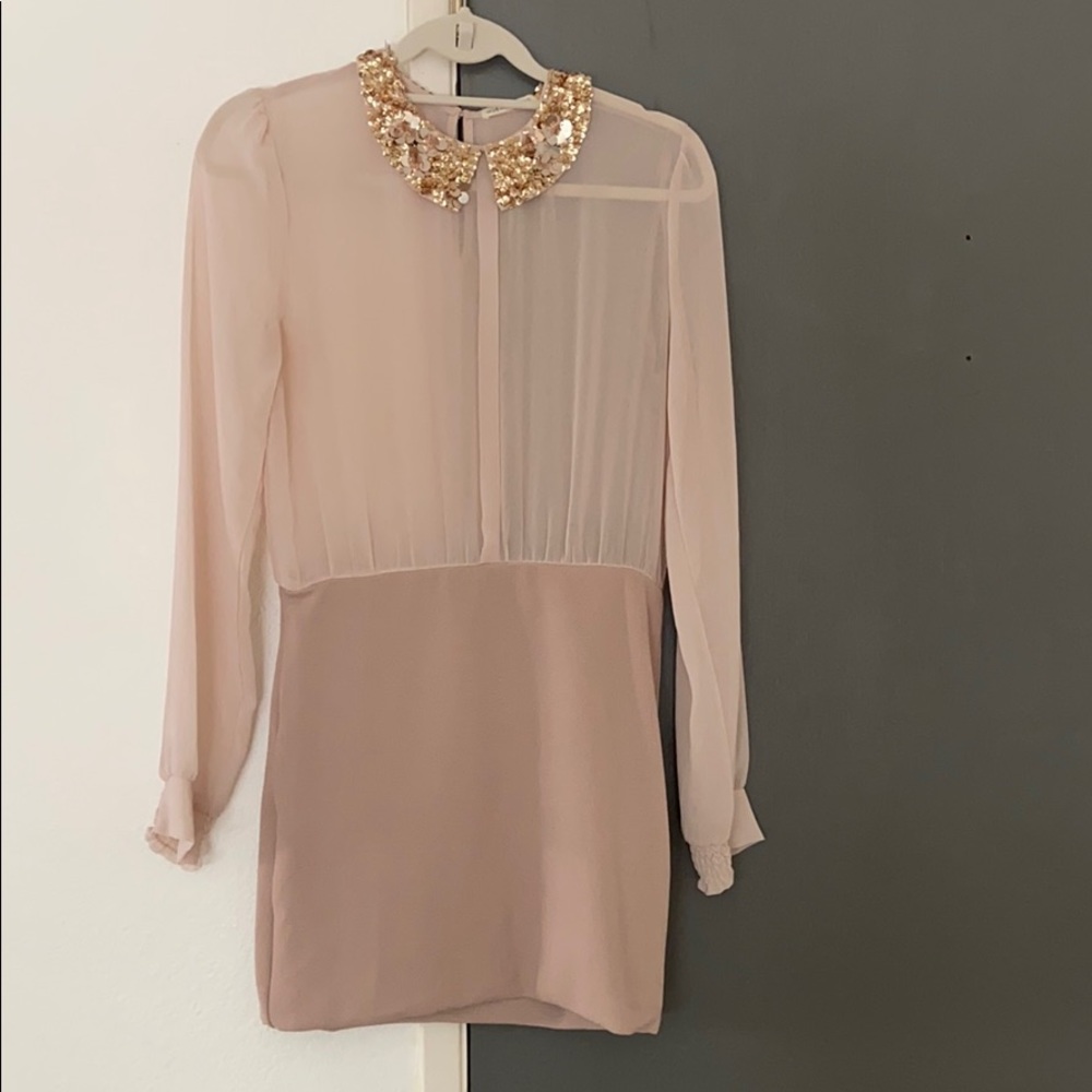 Mustard Seed Mini preppy blush nude dress